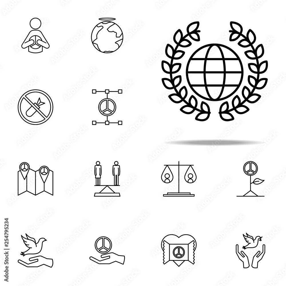 Poster wreath and globe icon. human rights icons universal set for web and mobile