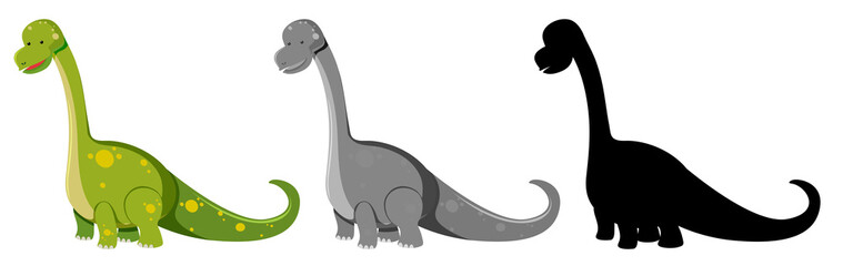Set of dinosaur character