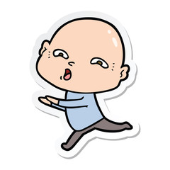 sticker of a cartoon nervous man