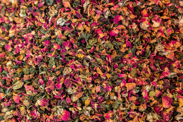 colorful dried fruit tea leaves for the whole frame