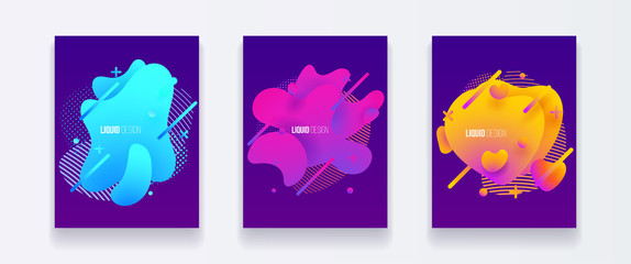 Abstract cover set of liquid shapes