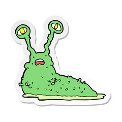 sticker of a cartoon gross slug