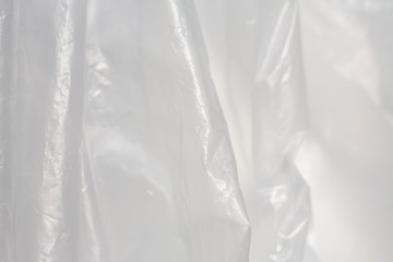 Abstract crumpled white plastic texture background, Close up & Macro shot, Selective focus, transparent concept