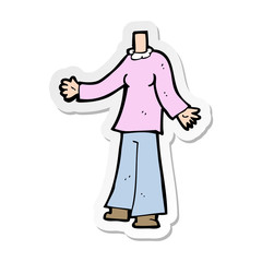 sticker of a cartoon female body