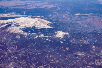 Snow Mountain from Airplane Window