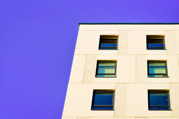 Residential apartment home facade and empty place for copy space