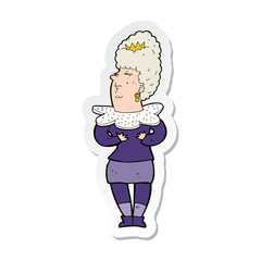 sticker of a cartoon aristocratic woman