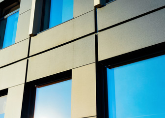 Windows of modern business office building