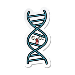 sticker of a cute cartoon DNA strand