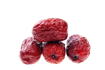 Red on a white background