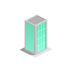 Business Center Building, Office, For Real Estate Brochures Or Web Icon. Isometric