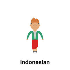 Indonesian, woman cartoon icon. Element of People around the world color icon. Premium quality graphic design icon. Signs and symbols collection icon for websites, web design