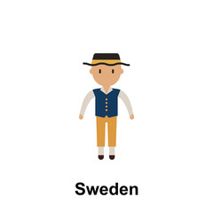 Sweden, man cartoon icon. Element of People around the world color icon. Premium quality graphic design icon. Signs and symbols collection icon for websites, web design