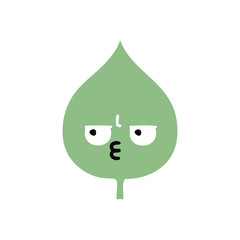 Obraz premium flat color retro cartoon expressional leaf