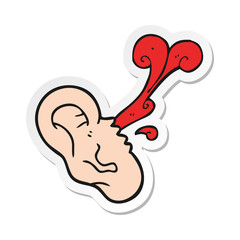 sticker of a cartoon severed ear
