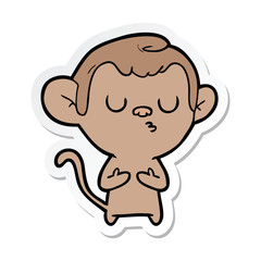 sticker of a cartoon monkey