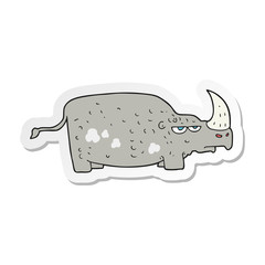 sticker of a cartoon rhino