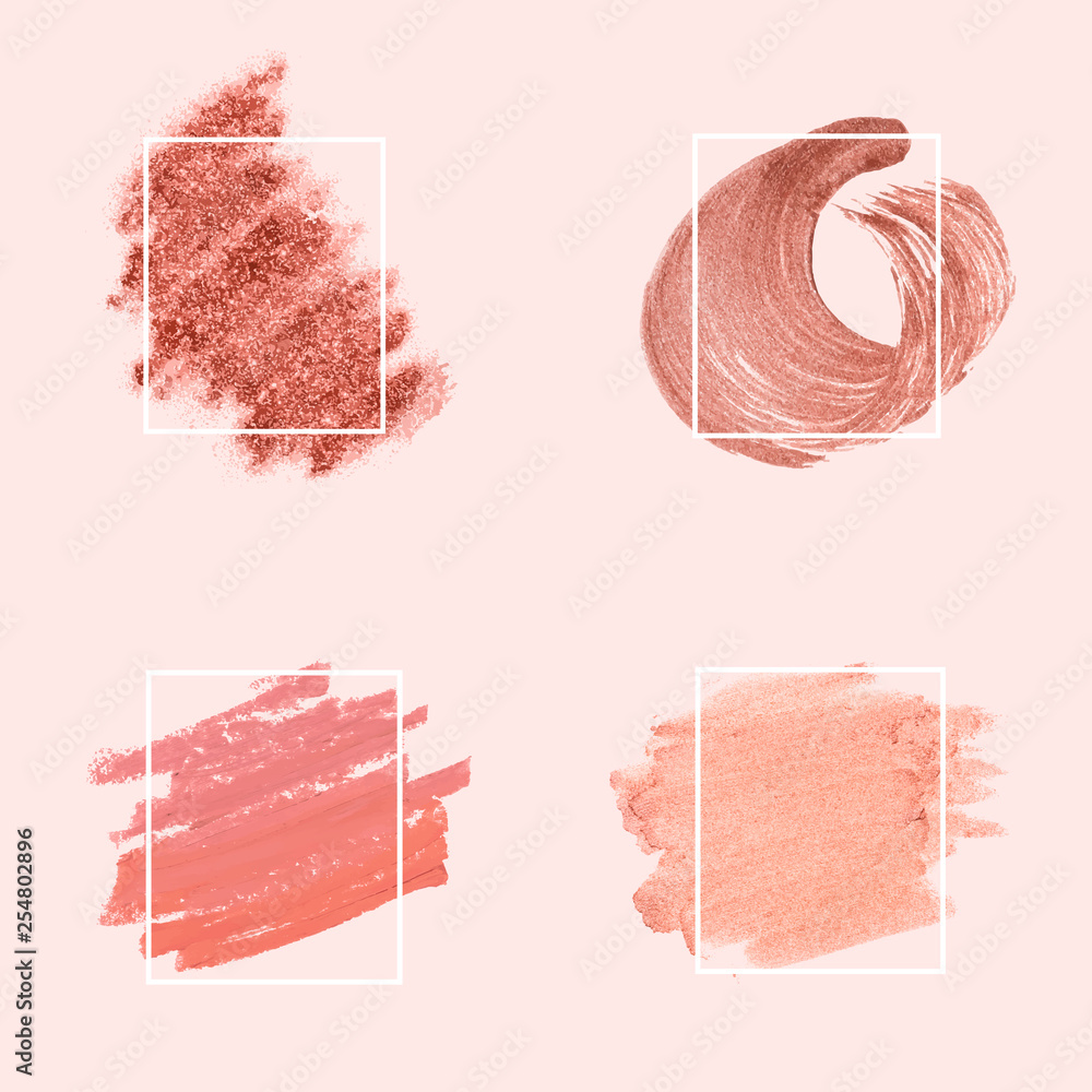 Poster collection of pink brush strokes