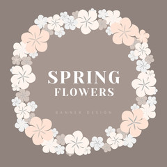 Japanese pastel flowers frame