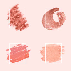 Collection of pink brush strokes