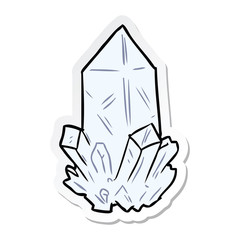 sticker of a cartoon quartz crystal
