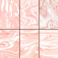 Pink marble illustration set