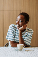 Casual woman in a cafe