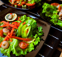 salad on plate close up