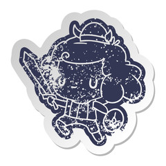 distressed old sticker kawaii cute viking child