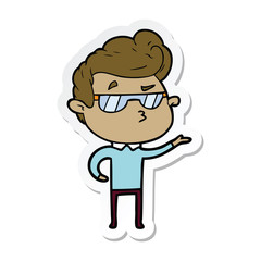 sticker of a cartoon cool guy