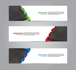 Vector abstract web banner template design. modern banner template