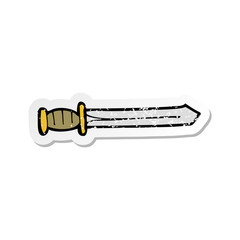 retro distressed sticker of a cartoon sword