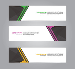 Vector abstract web banner template design. modern banner template