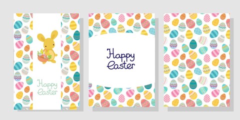 Vector easter egg frame template with rabbit