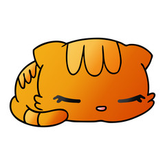 gradient cartoon kawaii cute sleeping kitten
