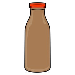 Chocolate Milk Bottle - A vector cartoon illustration of a Chocolate Milk bottle.