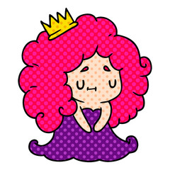 cartoon of a cute kawaii princess girl