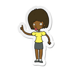 sticker of a cartoon woman with idea