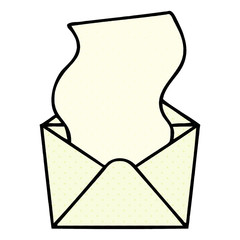 quirky comic book style cartoon letter and envelope