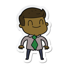 sticker of a cartoon friendly man
