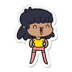 sticker of a cartoon woman