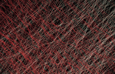 Abstract Glowing Hair String Random Colorful Lines Web on Black Background Tabloid 11x17 12