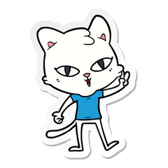 sticker of a cartoon cat