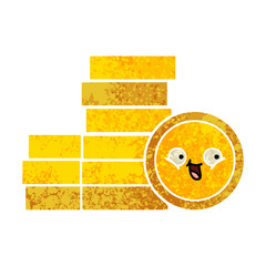 retro illustration style cartoon coins