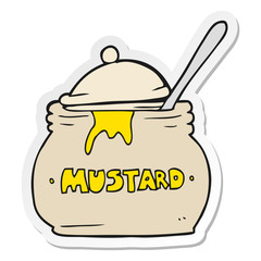 sticker of a cartoon mustard pot