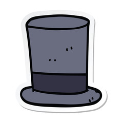 sticker of a cartoon top hat
