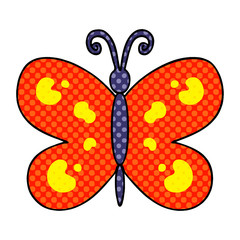 quirky comic book style cartoon butterfly