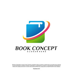 Book Logo concept. Smart Learning Education Logo Design Template Vector. Icon Symbol