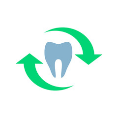 tooth with arrow circle, logo