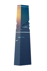 3D Modern commercial and business skyscraper  isolated on white background.